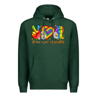 Sports Green peace love equality Premium Hoodie - texasbilliewilder