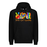 Black peace love equality Premium Hoodie - texasbilliewilder