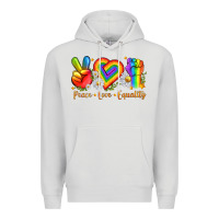 Dove Grey peace love equality Premium Hoodie - texasbilliewilder