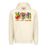 Sandshell peace love equality Premium Hoodie - texasbilliewilder