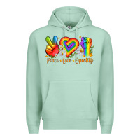 Seafoam peace love equality Premium Hoodie - texasbilliewilder