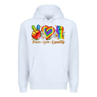 White peace love equality Premium Hoodie - texasbilliewilder