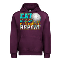 Mauve Wine eat sleep volleyball repeat Urban Hoodie - texasbilliewilder