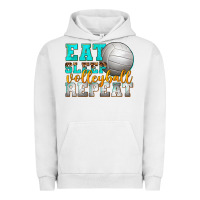 Pigment Lunar Rock eat sleep volleyball repeat Urban Hoodie - texasbilliewilder