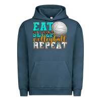 Pigment Midnight Navy eat sleep volleyball repeat Urban Hoodie - texasbilliewilder