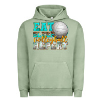 Pigment Oil Green eat sleep volleyball repeat Urban Hoodie - texasbilliewilder
