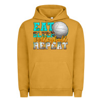 Pigment Peanut Butter eat sleep volleyball repeat Urban Hoodie - texasbilliewilder
