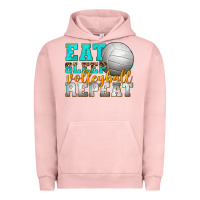 Pigment Salmon eat sleep volleyball repeat Urban Hoodie - texasbilliewilder