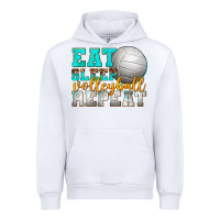 White eat sleep volleyball repeat Urban Hoodie - texasbilliewilder