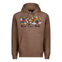 Chestnut peace love pride Premium Hoodie - texasbilliewilder