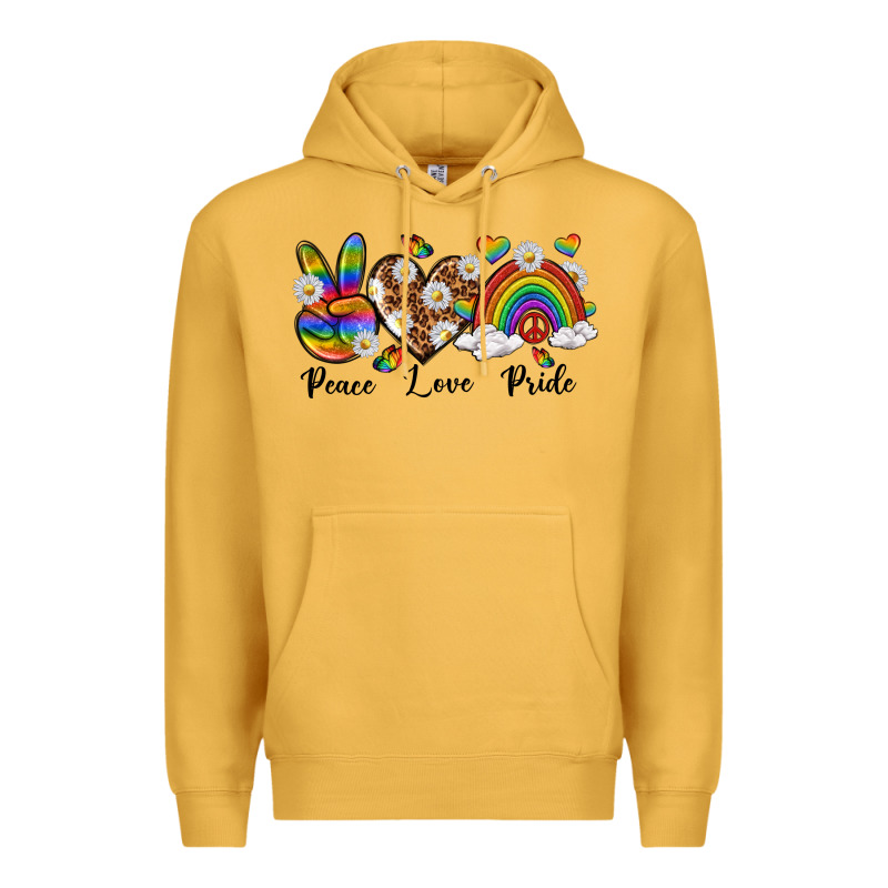 Peace Love Pride Premium Hoodie by texasbilliewilder | Teevron