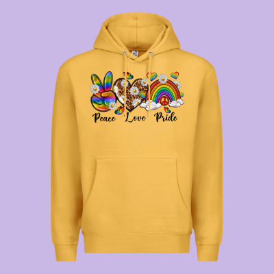 Peace Love Pride Premium Hoodie Designed By Texasbilliewilder