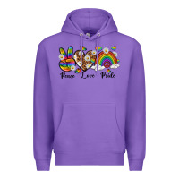 Purple peace love pride Premium Hoodie - texasbilliewilder