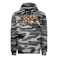 Slate Camo peace love pride Premium Hoodie - texasbilliewilder