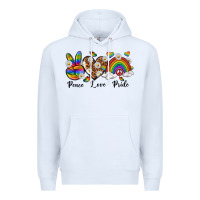 White peace love pride Premium Hoodie - texasbilliewilder
