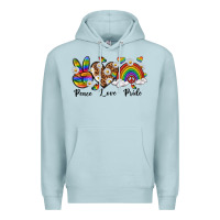 Blue Mist peace love pride Premium Hoodie - texasbilliewilder