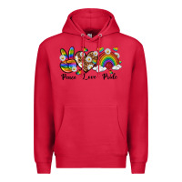 Cardinal peace love pride Premium Hoodie - texasbilliewilder