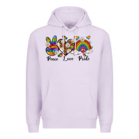 Lilac peace love pride Premium Hoodie - texasbilliewilder