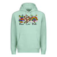 Seafoam peace love pride Premium Hoodie - texasbilliewilder