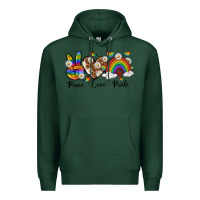 Sports Green peace love pride Premium Hoodie - texasbilliewilder