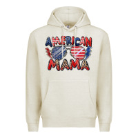 Oatmeal Heather American mama Premium Hoodie - Zillion Design Studio