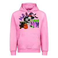 Fuchsia Pink Moo I Mean Boo Baby Cow Urban Hoodie - RanaPortraitStore