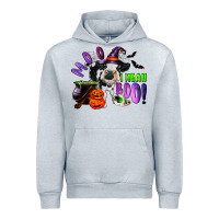 Heather Grey Moo I Mean Boo Baby Cow Urban Hoodie - RanaPortraitStore