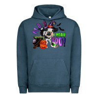 Pigment Midnight Navy Moo I Mean Boo Baby Cow Urban Hoodie - RanaPortraitStore