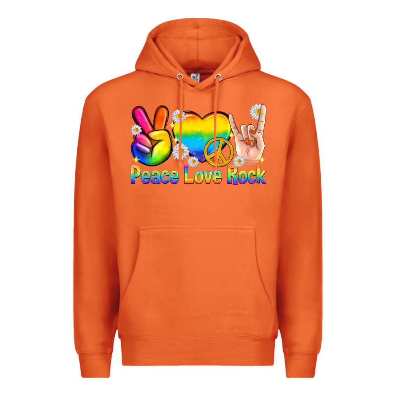 Peace Love Rock Pride Premium Hoodie by texasbilliewilder | Teevron