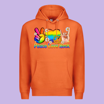 Peace Love Rock Pride Premium Hoodie Designed By Texasbilliewilder