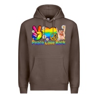Coffee peace love rock pride Premium Hoodie - texasbilliewilder