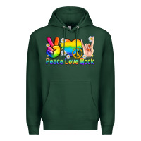 Sports Green peace love rock pride Premium Hoodie - texasbilliewilder