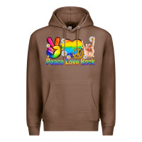 Chestnut peace love rock pride Premium Hoodie - texasbilliewilder