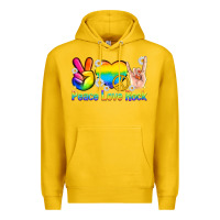 Lemon peace love rock pride Premium Hoodie - texasbilliewilder