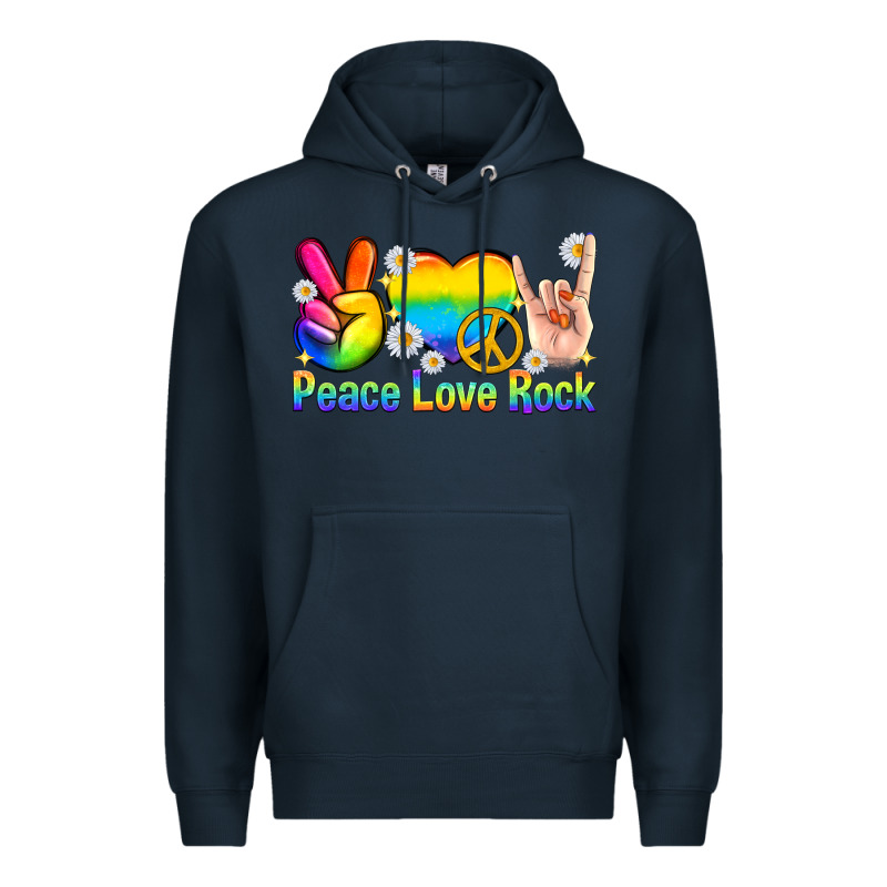 Peace Love Rock Pride Premium Hoodie by texasbilliewilder | Teevron