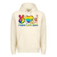 Sandshell peace love rock pride Premium Hoodie - texasbilliewilder