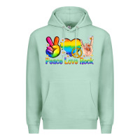 Seafoam peace love rock pride Premium Hoodie - texasbilliewilder