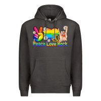 Smoke peace love rock pride Premium Hoodie - texasbilliewilder