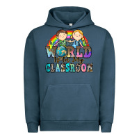 Pigment Midnight Navy the future of the world is in my classroom Urban Hoodie - Zillion Design Studio