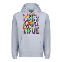 Heather Grey pride be you tiful Premium Hoodie - texasbilliewilder