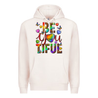 Pale Pink pride be you tiful Premium Hoodie - texasbilliewilder