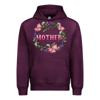 Mauve Wine Mother With Floral Wreath Urban Hoodie - RanaPortraitStore