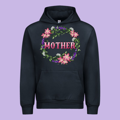 Urban Hoodie Mother With Floral Wreath