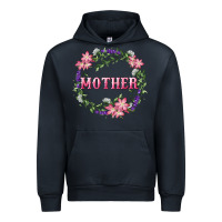 Navy Mother With Floral Wreath Urban Hoodie - RanaPortraitStore