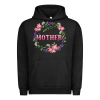 Pigment Black Mother With Floral Wreath Urban Hoodie - RanaPortraitStore