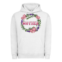 Pigment Lunar Rock Mother With Floral Wreath Urban Hoodie - RanaPortraitStore