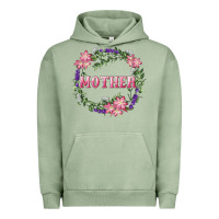 Pigment Oil Green Mother With Floral Wreath Urban Hoodie - RanaPortraitStore