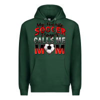 Sports Green my favorite soccer player calls me mom Premium Hoodie - Zillion Design Studio