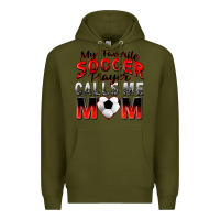 Army Green my favorite soccer player calls me mom Premium Hoodie - Zillion Design Studio