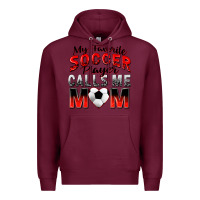 Burgundy my favorite soccer player calls me mom Premium Hoodie - Zillion Design Studio
